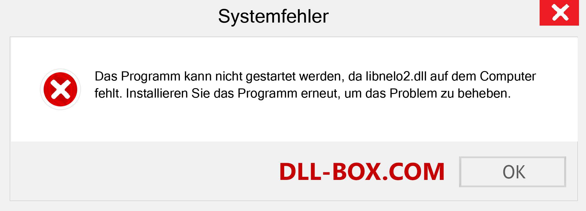 libnelo2.dll-Datei fehlt?. Download für Windows 7, 8, 10 - Fix libnelo2 dll Missing Error unter Windows, Fotos, Bildern