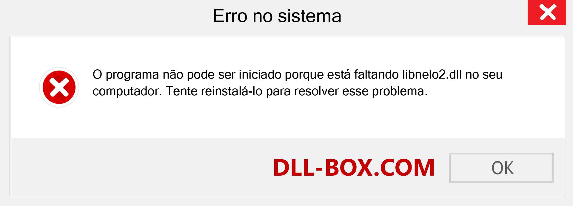 Arquivo libnelo2.dll ausente ?. Download para Windows 7, 8, 10 - Correção de erro ausente libnelo2 dll no Windows, fotos, imagens